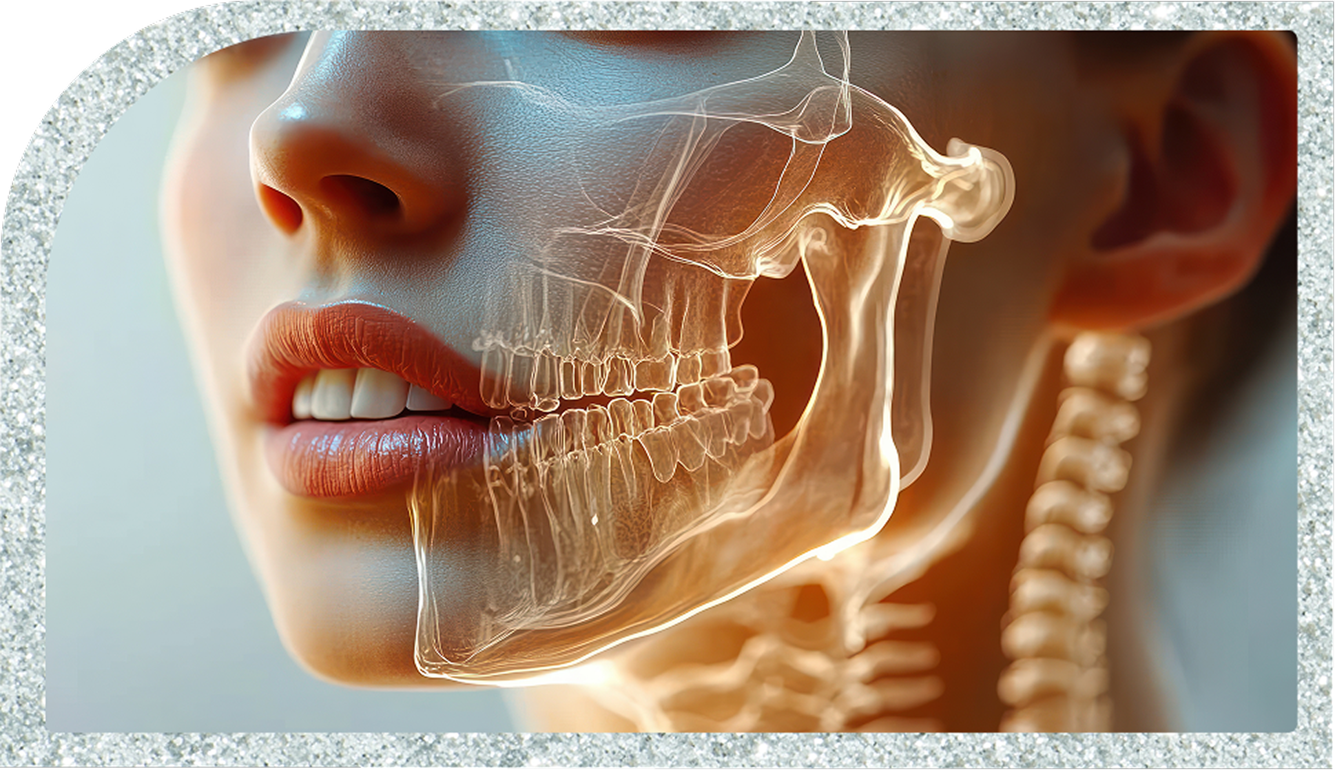 頬の断面図とバッカルファットの位置を示したイラスト