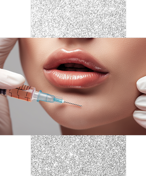 あごにボトックスを注入している画像